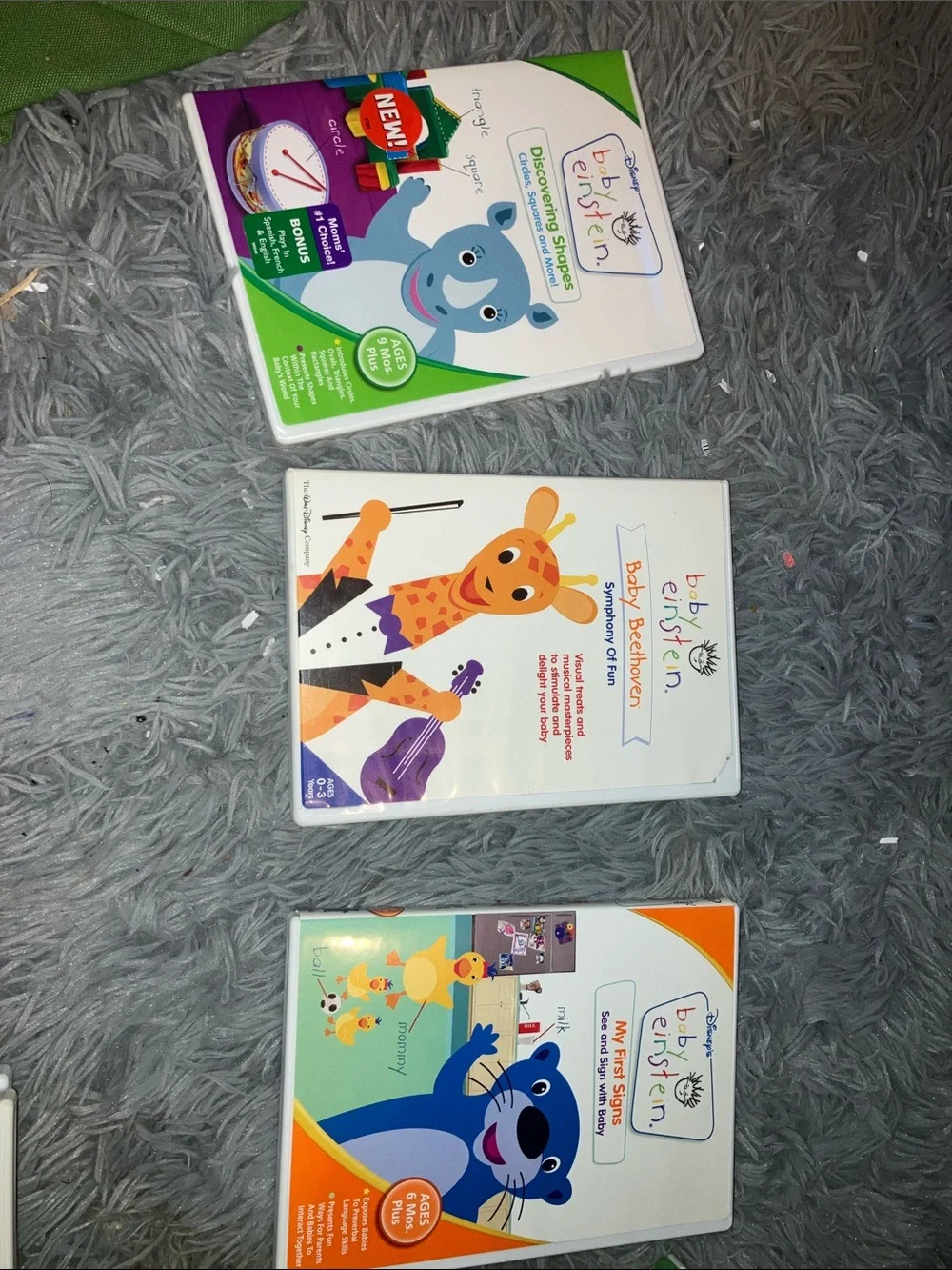 BABY EINSTEIN LOT OF 3 EDUCATIONAL VIDEOS